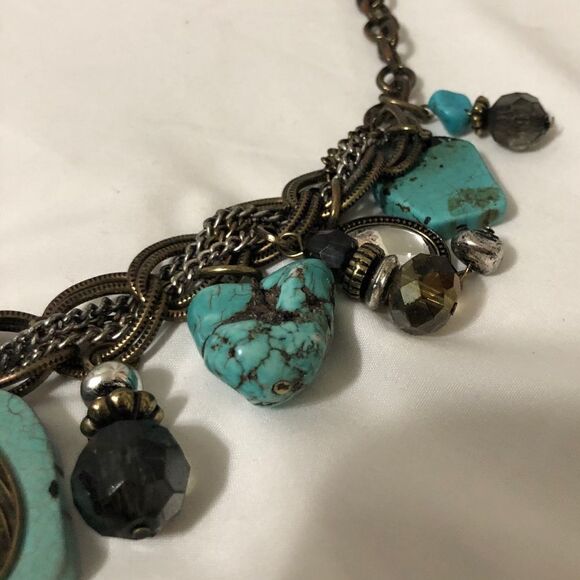 Laura Ashley turquoise beaded statement necklace - Picture 5 of 8
